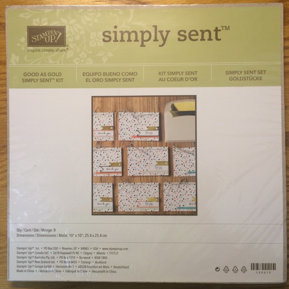 Stampin Up “Good As Gold” DIY Greeting Card Kit-Stampin Up 8 cards/envelopes - Picture 1 of 8